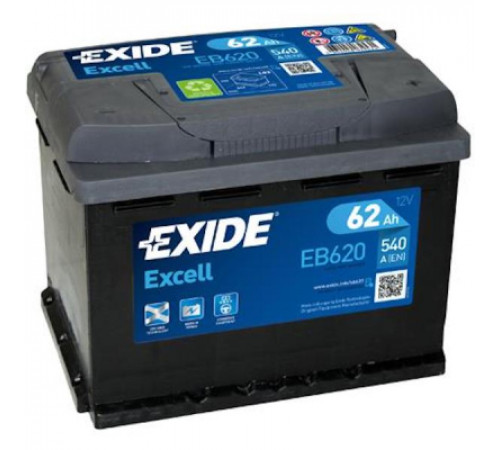 Акумулятор автомобільний EXIDE EXCELL 62A (EB620)