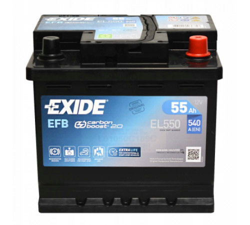 Аккумулятор автомобильный EXIDE START-STOP EFB 55A (EL550)