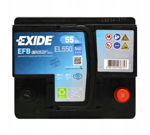 Аккумулятор автомобильный EXIDE START-STOP EFB 55A (EL550)