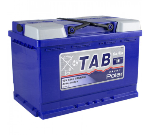 Аккумулятор автомобильный TAB 75 Ah/12V Polar Blue Euro (121 075)