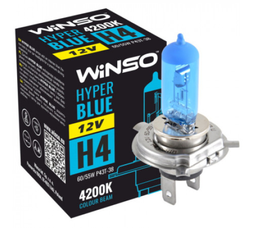 Автолампа WINSO H4 HYPER BLUE 4200K 60/55W (712440)