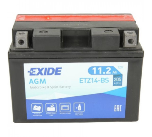 Аккумулятор автомобильный EXIDE AGM 11,2Ah (+/-) (205EN) (ETZ14-BS)