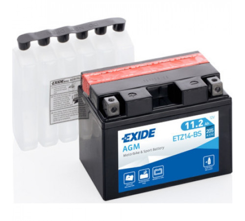 Аккумулятор автомобильный EXIDE AGM 11,2Ah (+/-) (205EN) (ETZ14-BS)