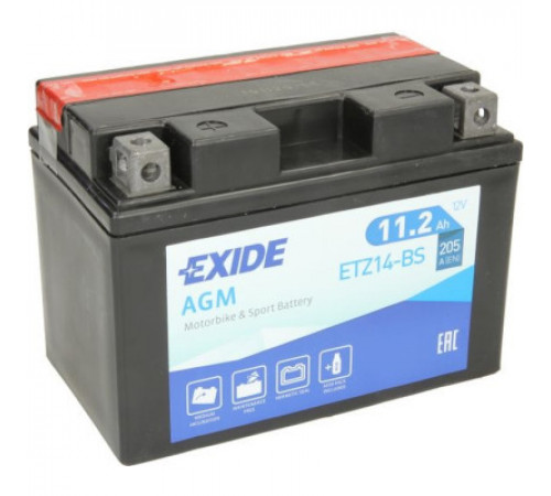 Аккумулятор автомобильный EXIDE AGM 11,2Ah (+/-) (205EN) (ETZ14-BS)
