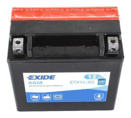 Аккумулятор автомобильный EXIDE AGM 12Ah (+/-) (200EN) (ETX14-BS)