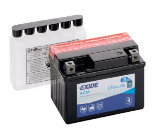 Аккумулятор автомобильный EXIDE AGM 3Ah Ев (-/+) (50EN) (ETX4L-BS)