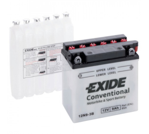 Аккумулятор автомобильный EXIDE CONVENTIONAL 9Ah Ев (-/+) (85EN) (12N9-3B)