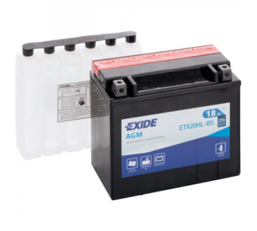 Аккумулятор автомобильный EXIDE AGM 18Ah Ев (-/+) (270EN) (ETX20HL-BS)