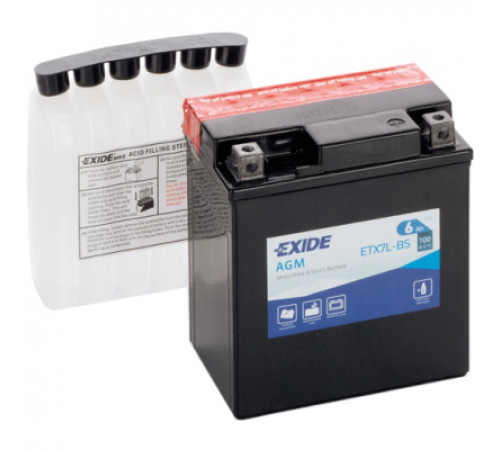 Аккумулятор автомобильный EXIDE AGM 6Ah Ев (-/+) (100EN) (ETX7L-BS)