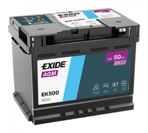 Аккумулятор автомобильный EXIDE AGM 50Ah (EK500)