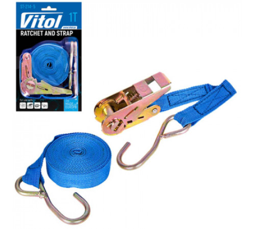 Стяжной ремень Vitol 1т ST-214- 5 25мм х 5м (ST 214-5)