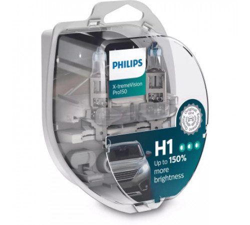 Автолампа Philips H1 X-treme VISION PRO +150%, 3700K, 2шт/блістер (12258XVPS2)
