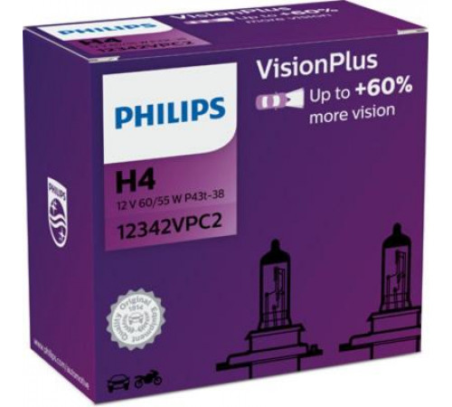 Автолампа Philips галогенова 60/55W (12342 VP C2)