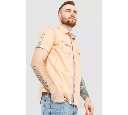 Сорочка чоловіча однотонна, колір персиковий, 186R7114
