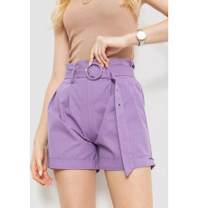 Шорти жіночі з ременем та манжетом, колір світло-фіолетовий, 214R8818