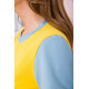 Желто-голубая женская футболка, из натуральной ткани, 102R289-1