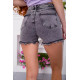 Джинсові жіночі шорти, сірого кольору рвані, 164R523