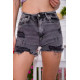 Джинсові жіночі шорти, сірого кольору рвані, 164R523
