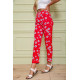 Женские бриджи на резинке, красного цвета в принт, 172R66