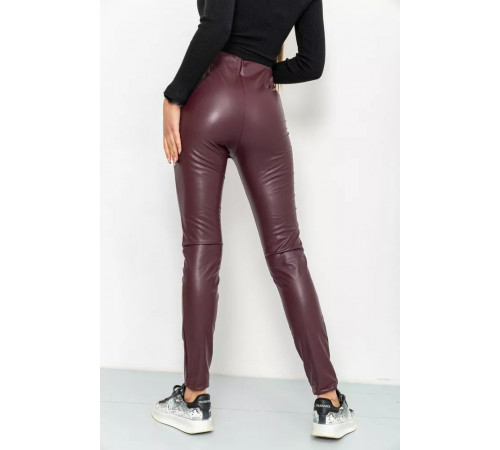 Лосини жіночі шкірозамінник, колір бордовий, 164R81