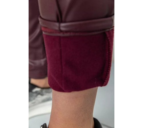 Лосини жіночі шкірозамінник, колір бордовий, 164R81