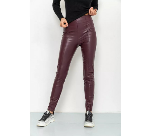 Лосини жіночі шкірозамінник, колір бордовий, 164R81