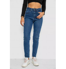 Джинси жіночі Mom-fit стрейч, колір синій, 244R1152