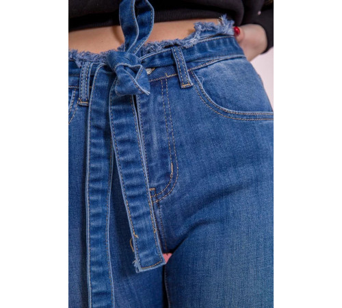 Женские джинсы с поясом, синего цвета, 164R089.
