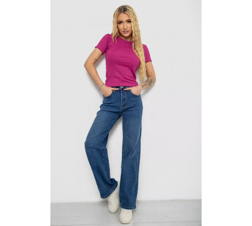 Женская футболка в рубчик, цвет фуксия, 238R123-2