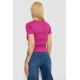 Женская футболка в рубчик, цвет фуксия, 238R123-2