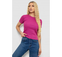 Женская футболка в рубчик, цвет фуксия, 238R123-2