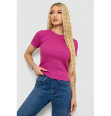 Женская футболка в рубчик, цвет фуксия, 238R123-2