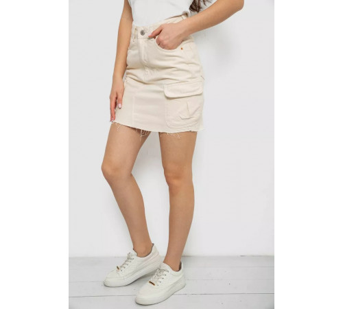 Юбка женская джинсовая, цвет бежевый, 182R2764