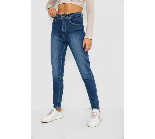 Джинсы женские Mom-fit стрейч, цвет синий, 244R1143