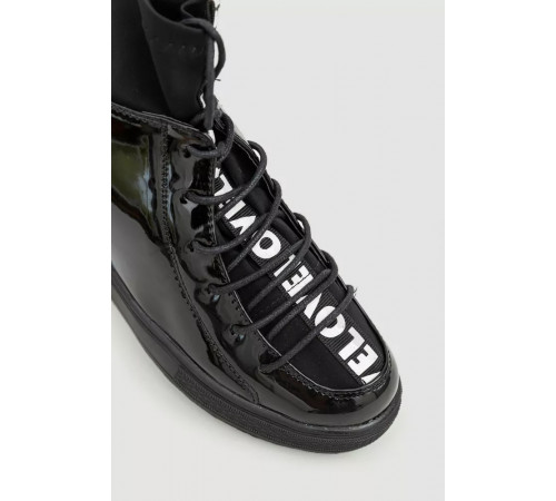 Туфлі-снікерси жіночі лакові, колір чорний, 131RA80-1