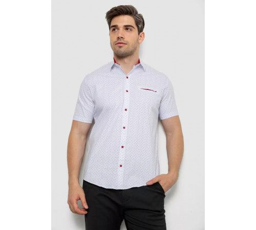 Сорочка чоловіча з принтом, колір білий, 214R7332