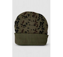 Шапка мужская камуфляж на меху, цвет хаки, 244RM49