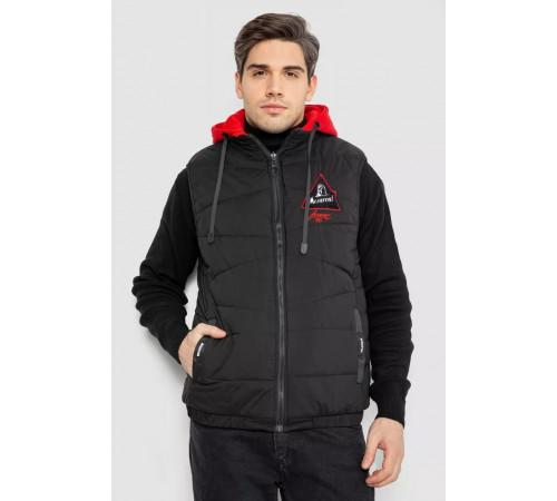 Жилетка мужская демисезонная двухсторонняя, цвет черно-красный, 244R99002.
