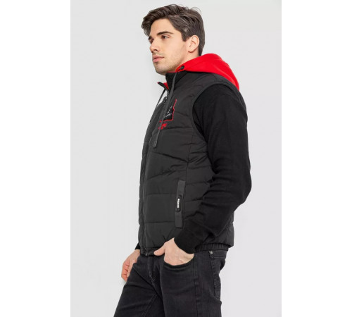 Жилетка мужская демисезонная двухсторонняя, цвет черно-красный, 244R99002.