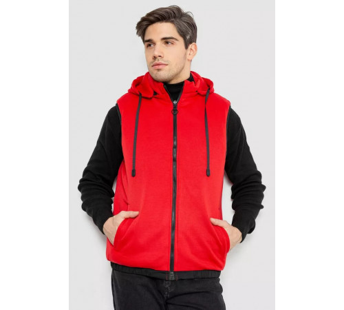 Жилетка мужская демисезонная двухсторонняя, цвет черно-красный, 244R99002.