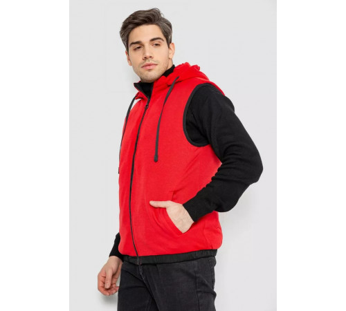 Жилетка мужская демисезонная двухсторонняя, цвет черно-красный, 244R99002.