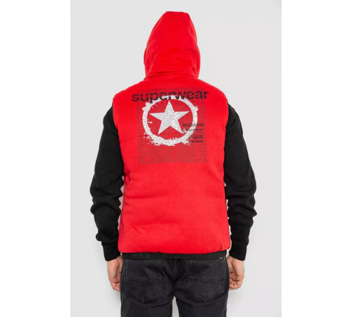 Жилетка мужская демисезонная двухсторонняя, цвет черно-красный, 244R99002.