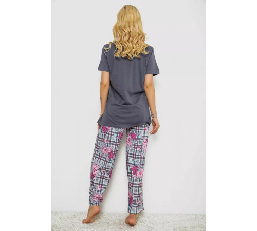 Женская пижама с принтом, цвет серый, 243R10367