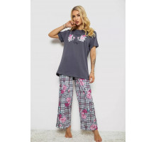 Женская пижама с принтом, цвет серый, 243R10367