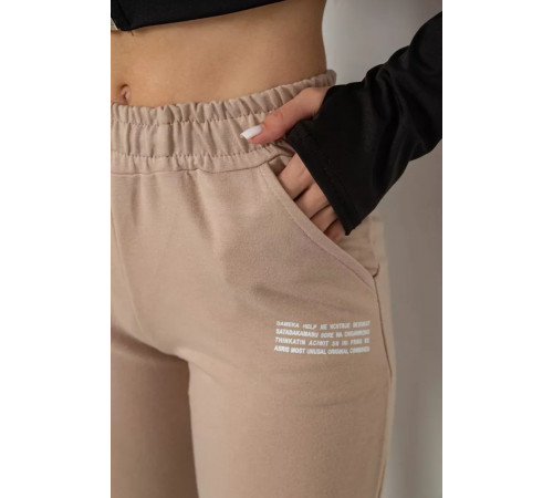 Спортивні штани жіночі, колір бежевий, 238R5052-1
