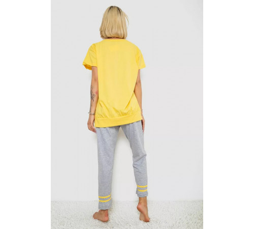 Женская пижама с принтом, цвет желтый, 243R1600-032-1