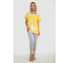 Женская пижама с принтом, цвет желтый, 243R1600-032-1