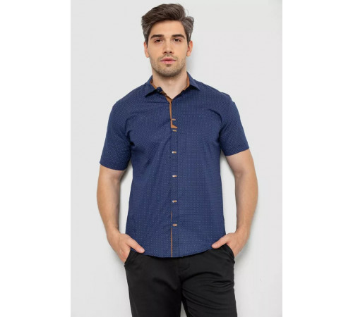 Сорочка чоловіча з принтом, колір синій, 214R7021