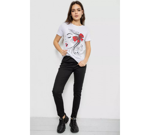 Футболка жіноча з принтом, колір білий, 244R503