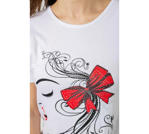 Футболка жіноча з принтом, колір білий, 244R503